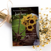 Save The Date Rustic Sunflowers and Cowboy Boots Western Wedding