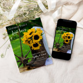 Save The Date Rustic Sunflowers and Cowboy Boots Western Wedding