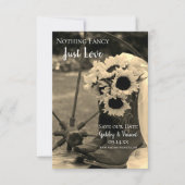 Save The Date Rustic Sunflowers and Cowboy Boots Western Wedding (Devant)
