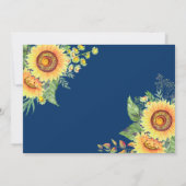 Save The Date Rustic Sunflowers Marine Blue Wedding Enregistrer (Dos)