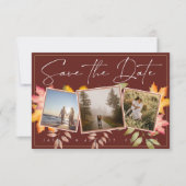 Save The Date Rustic Terracotta Fall quitte trois Mariage photo (Devant)