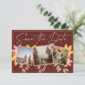 Save The Date Rustic Terracotta Fall quitte trois Mariage photo (Debout devant)