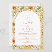 Save The Date Rustic Vintage Floral Wedding (Devant)