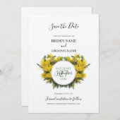 Save The Date Rustic Wattle Acacia Mariage Enregistrer La Date (Devant / Derrière)
