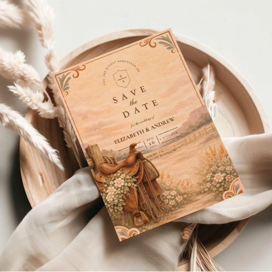 Save The Date Rustic Western Ranch Wedding