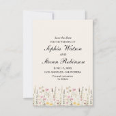 Save The Date Rustic Wildflower Wedding in Beige Tones (Devant)