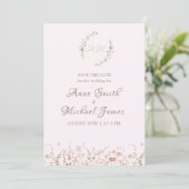 Save The Date Rustic Wildflowers with Photo Boho Country Floral (Debout devant)