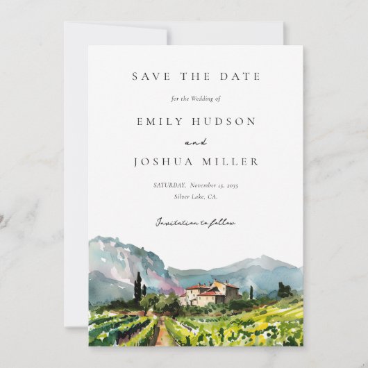 Save The Date Rustic Winery Mariage paysage (Devant)