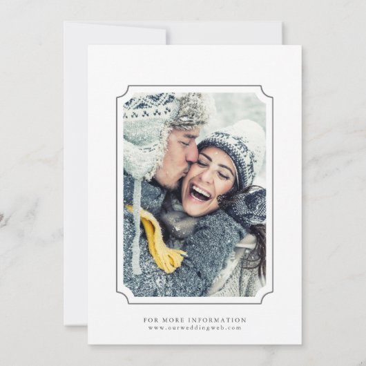 Save The Date Rustic Winter Greenery Photo Mariage (Dos)