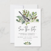 Save The Date Rustic Winter Nature & Pine Photo Mariage (Devant)