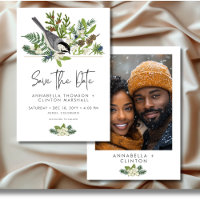 Rustic Winter Nature & Pine Photo Mariage