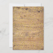 Save The Date Rustic Wood Gold Love Heart Calendrier Enregistrer (Dos)