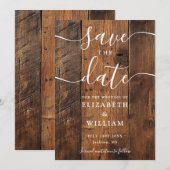 Save The Date Rustic Wood Grange Boho Chic Mariage (Devant / Derrière)
