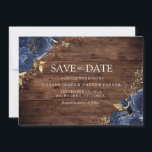 Save The Date Rustic Wood Navy Indigo Rose Gold Floral Mariage<br><div class="desc">Rustic Wood Navy Indigo Roses Gold Floral Wedding Enregistrer la date ou modifier la date Voir l'invitation et la collection correspondantes</div>