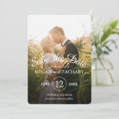 Save The Date Rustic Wood Photo Custom Wedding Enregistrer la da (Debout devant)