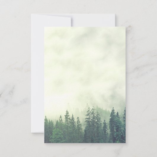 Save The Date Rustic Woods Green Mountain Pine Trees Mariage (Dos)
