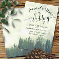 Rustic Woods Green Mountain Pine Trees Mariage