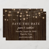 Save the Date Rustieke Boerderij Twinkling Lights (Voorkant / Achterkant)