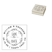 Save the date | Rustieke Hand getrokken krans brui Rubberstempel (Gestempeld)