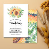 Save the date. Rustige zonnebloemen bruiloft Kaart