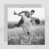 Save The Date Rustique Antler Graphic | Blanc Enregistrer la dat (Devant / Derrière)