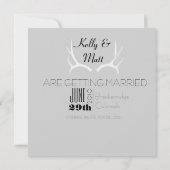 Save The Date Rustique Antler Graphic | Blanc Enregistrer la dat (Dos)