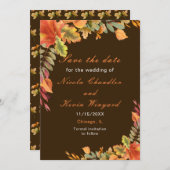 Save The Date Rustique Automne Feuilles D'Automne Réception De M (Devant / Derrière)