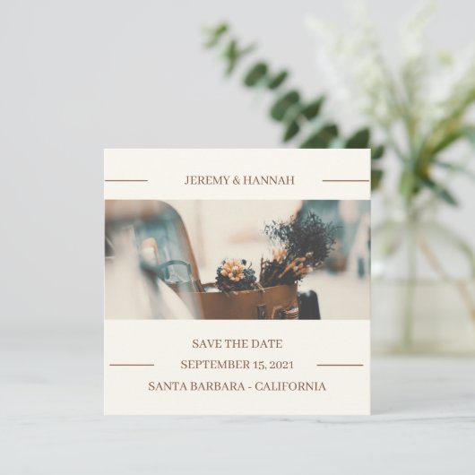 Save The Date Rustique Automne Floral Mariage Coque (Debout devant)