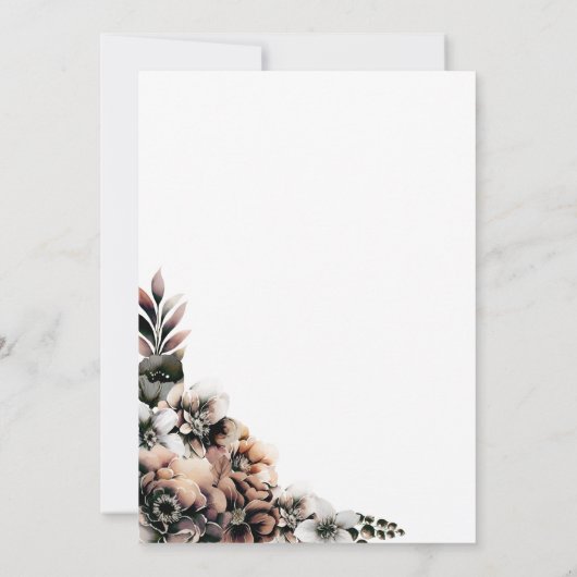 Save The Date Rustique Automne Floral Mariage Enregistrer la dat (Dos)