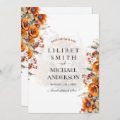 Save The Date Rustique Automne Floral Mariage Enregistrer La Dat (Devant / Derrière)