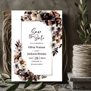 Save The Date Rustique Automne Floral Mariage Enregistrer la dat