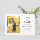 Save The Date Rustique Automne Photo Mariage Enregistrer La Date (Debout devant)