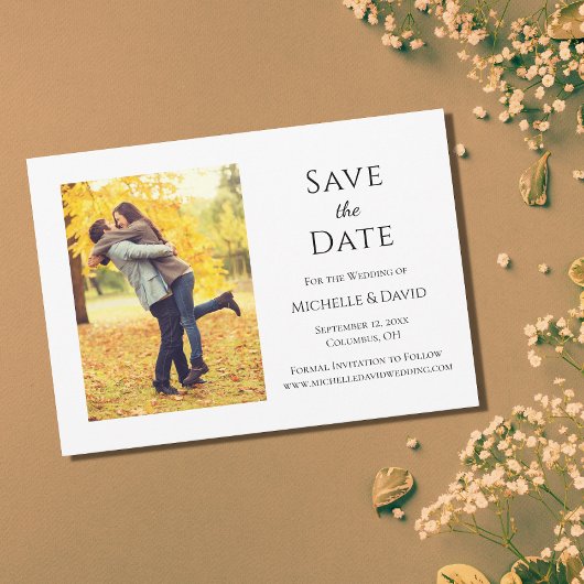 Save The Date Rustique Automne Photo Mariage Enregistrer La Date