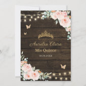 Save The Date Rustique Blush Floral Enchanted Forest Quinceañera (Dos)