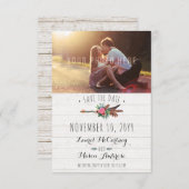 Save The Date Rustique Bohème Arrow Mariage Enregistrer La Date (Devant / Derrière)