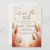 Save The Date Rustique Boho Automne Ombre Mariage Brown (Devant)