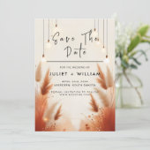 Save The Date Rustique Boho Automne Ombre Mariage Brown (Debout devant)