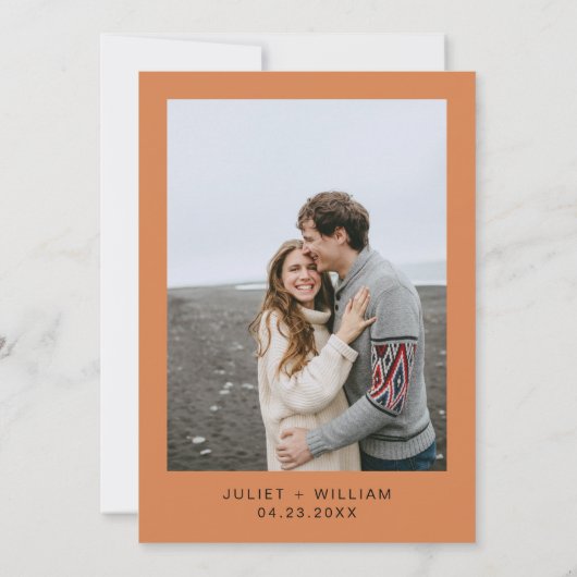 Save The Date Rustique Boho Automne Ombre Mariage Brown (Dos)