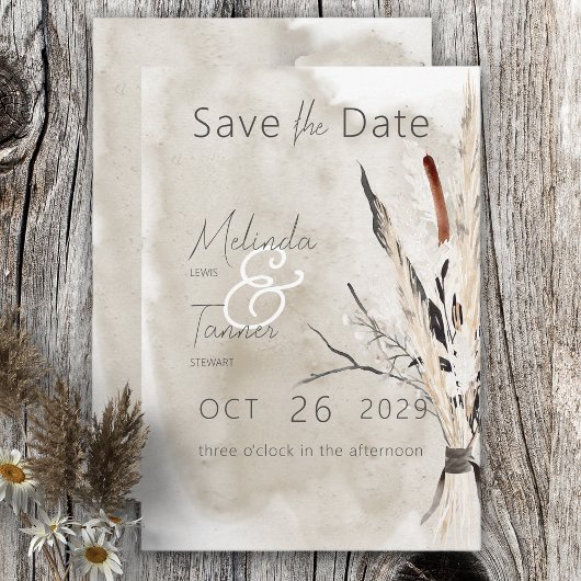 Save The Date Rustique Boho Bouquet Mariage moderne