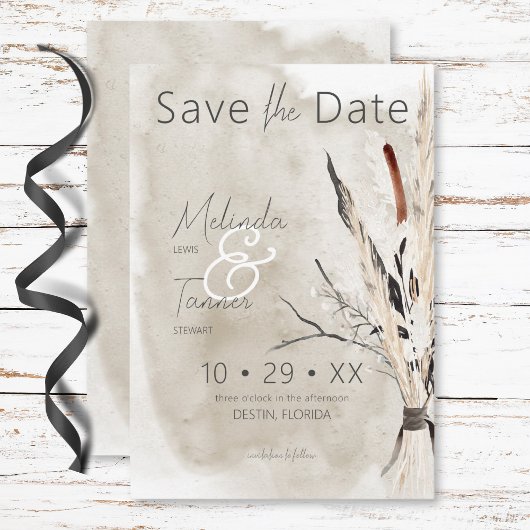 Save The Date Rustique Boho Bouquet Mariage moderne