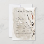 Save The Date Rustique Boho Bouquet Mariage moderne (Devant)