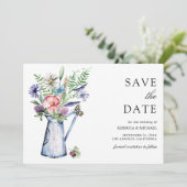 Save The Date Rustique Boho Fleur sauvage Floral Mariage (Debout devant)