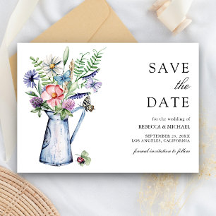 Save The Date Rustique Boho Fleur sauvage Floral Mariage