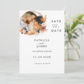 Save The Date Rustique Boho Fleur sauvage | Mariage personnalisé (Debout devant)