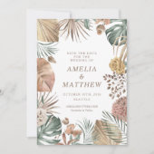 Save The Date Rustique Boho Green Mariage d'automne élégant (Devant)