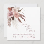 Save The Date Rustique Boho Pampas Grass Mariage en terre cuite (Devant)