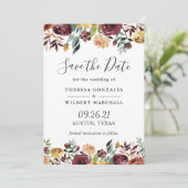 Save The Date Rustique Bourgogne Mariage Floral (Debout devant)