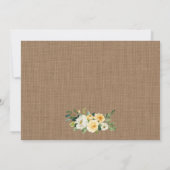 Save The Date Rustique Burlap Jaune Or Blanc Floral (Dos)