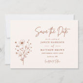 Save The Date Rustique Burnt Orange Boho Élégant Mariage photo (Devant)