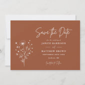 Save The Date Rustique Burnt Orange Boho Élégant Mariage photo (Devant)